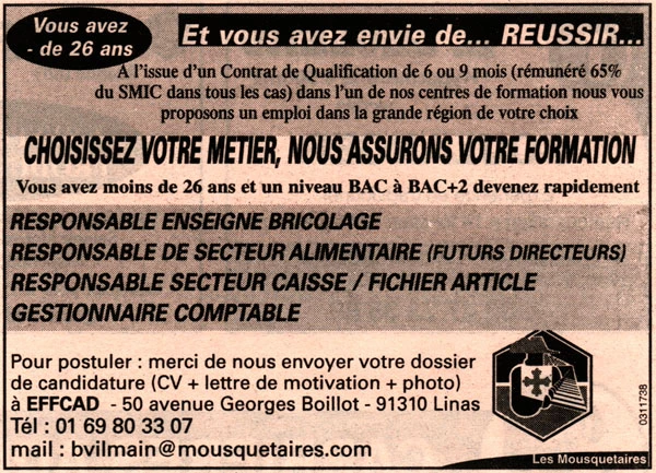 圖 1-1 朱利安．佩維厄，〈非動機的信件〉(Lettres de non-motivation)，徵才小廣告。Courtesy of Jousse entreprise gallery-圖片