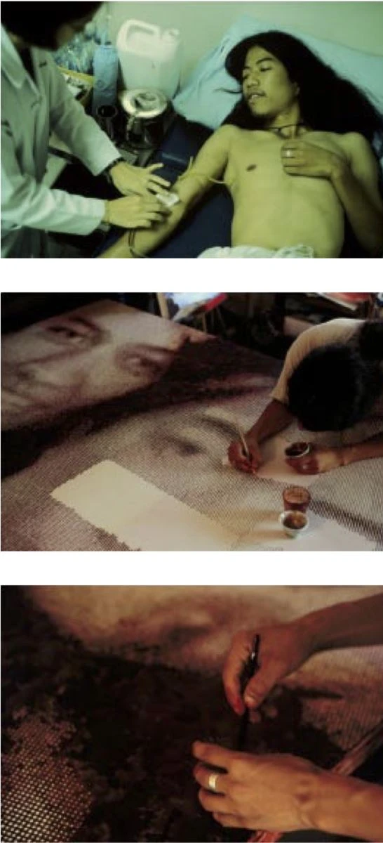 Fig. 10 Kosit Juntaratip, Happy Birthday, (24th July in 1994), 1994, Kosit's blood on canvas (bio material), 180×240 cm. Ideal Art Gallery, Bangkok, Thailand. Image courtesy of the artist.-圖片