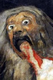 點擊觀看大圖-圖1 (左)法蘭西斯科.哥雅,〈Saturn Devouring His Son局部〉數位影像,原作為壁畫轉移到畫布上,143 cm × 81 cm,1819- 1823,Wikipedia:https://es.wikipedia.org/wiki/ Saturno_devorando_a_su_hijo 圖1 (左)法蘭西斯科.哥雅,〈Saturn Devouring His Son局部〉數位影像,原作為壁畫轉移到畫布上,143 cm × 81 cm,1819- 1823,Wikipedia:https://es.wikipedia.org/wiki/ Saturno_devorando_a_su_hijo-圖片