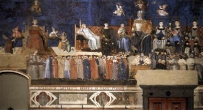 【圖11】安布羅喬．洛倫澤蒂（Ambrogio Lorenzetti），《好政府的寓言》（Allegory of Good Government），壁畫，1338-1339, Palazzo Pubblico, Siena.-圖片