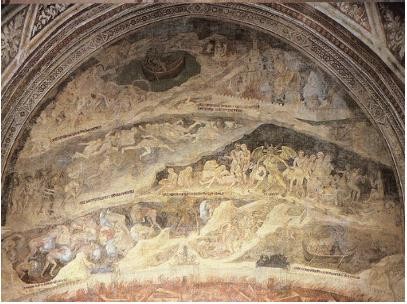 【圖2】納迪多．迪．喬納（Nardo di Cione），〈地獄〉（Hell）局部（detail），壁畫，1345-1357, Cappella Strozzi, Santa Maria Novella, Florence.-圖片