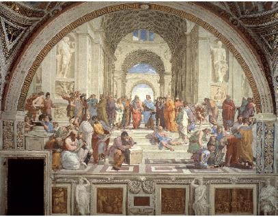 【圖5】拉斐爾（Raff aello Sanzio），《雅典學院》（The School of Athens），壁畫，1509-1511, 500 x 770 cm, Musei Vaticani, Citta del Vaticano.-圖片