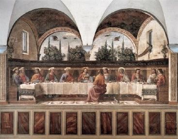 【圖7】多米尼哥．基蘭達奧（Domenico Ghirlandaio），《最後的晚餐》（The last supper），壁畫，1480, 400 x 800cm, Museo Nazionale di San Marco, Florence.-圖片
