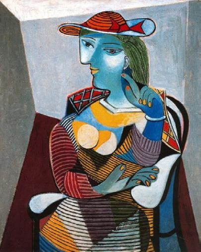 【圖13】 畢卡索（Pablo Picasso, 1881-1973），《瑪麗．德雷莎肖像》（Portrait de Marie-Therese），1937。油彩，畫布，100 × 81 cm。（圖片來源：https://art-picasso.com/1931_14.html）-圖片