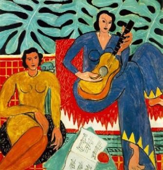 【圖2】 亨利．馬諦斯（Henri Matisse），《音樂》（La Musique），1939，油彩、畫布。115. 2 × 115. 2 cm。（圖片來源：https://big5.sj33.cn/ys/hhys/200609/9734_8.html）-圖片