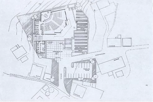 【圖24】傅義設計的Bruderklausen教堂的平面配置圖（資料來源：白冷會）-圖片