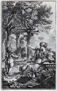 【圖18】Charles Eisen繪製勞吉爾概念中的「原始茅屋」(1755)（引自: Wikipedia, Public Domain）-圖片
