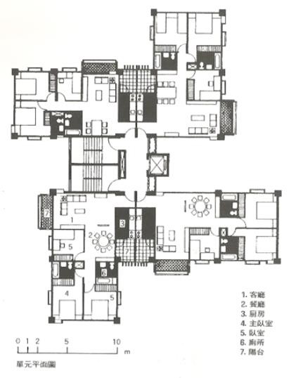 【圖17】新隆里國宅社區單元平面圖（陳國偉，1991）-圖片