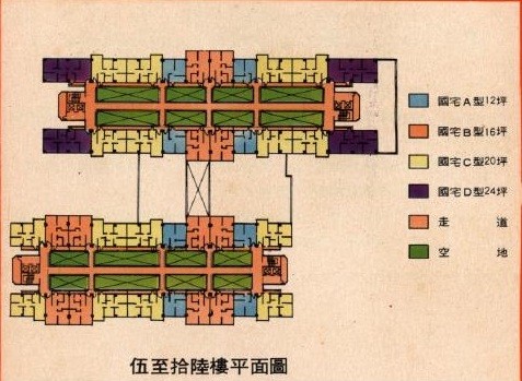 【圖27】1977年台北市舊中央市場綜合國民住宅五至十六樓平面圖（資料來源：臺北市政府都市發展局，1977）-圖片