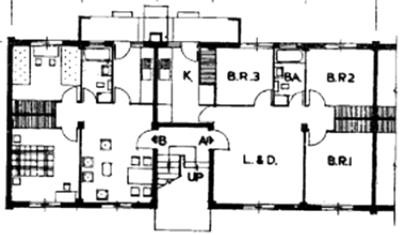 【圖6】1962年「美援國民住宅」樓梯間公寓式平面圖（資料來源：臺灣省政府建設廳公共工程局，1962）-圖片