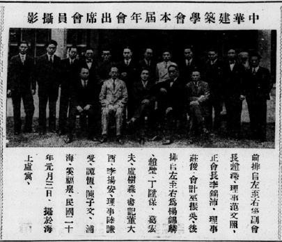 【圖2】1931年1月3日中華建築學會本屆年會出席會員攝影（圖片來源：《時事新報》）-圖片