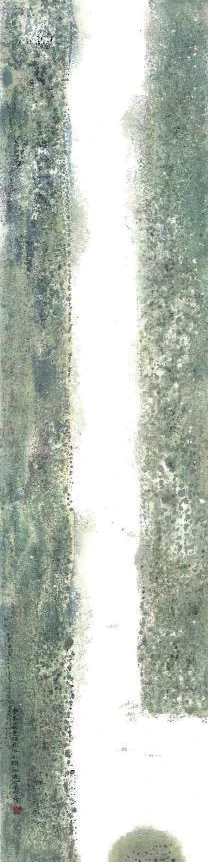 點擊觀看大圖-圖16:陳其寬,〈仙源何處〉,水墨設色紙本,1962,120×25cm,太平洋東方藝術公司。 圖16:陳其寬,〈仙源何處〉,水墨設色紙本,1962,120×25cm,太平洋東方藝術公司。-圖片