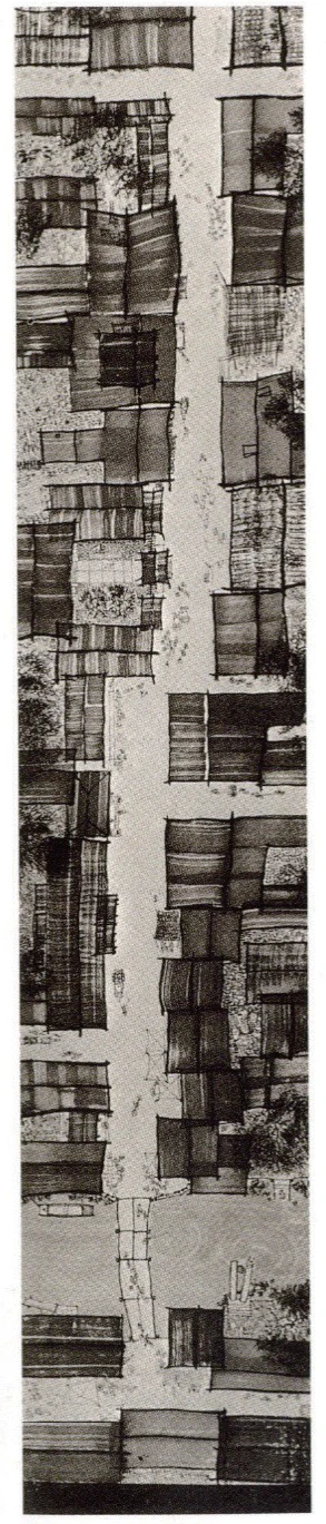 點擊觀看大圖-圖40 陳其寬,〈街景〉,水墨紙本,1952,120×25cm,收藏者不明。 圖40 陳其寬,〈街景〉,水墨紙本,1952,120×25cm,收藏者不明。-圖片