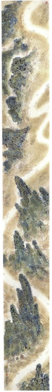 點擊觀看大圖-圖41 陳其寬,〈迴旋2〉,水墨設色紙本,1967,197×22cm,水松石山房收藏。 圖41 陳其寬,〈迴旋2〉,水墨設色紙本,1967,197×22cm,水松石山房收藏。-圖片