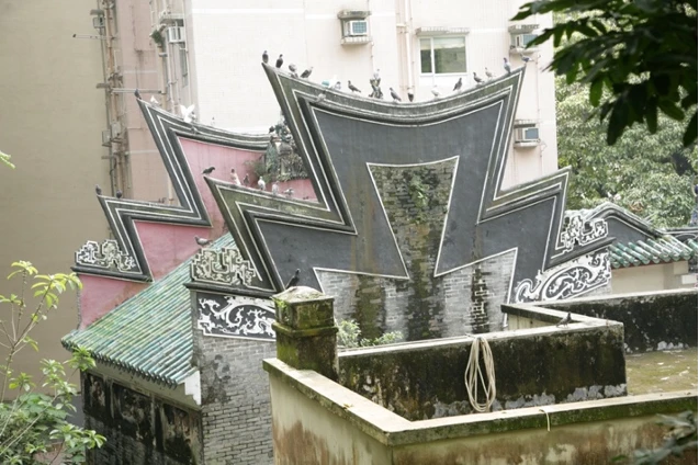 圖24 有群鳥棲息的先師廟山牆；2017年景致。-圖片