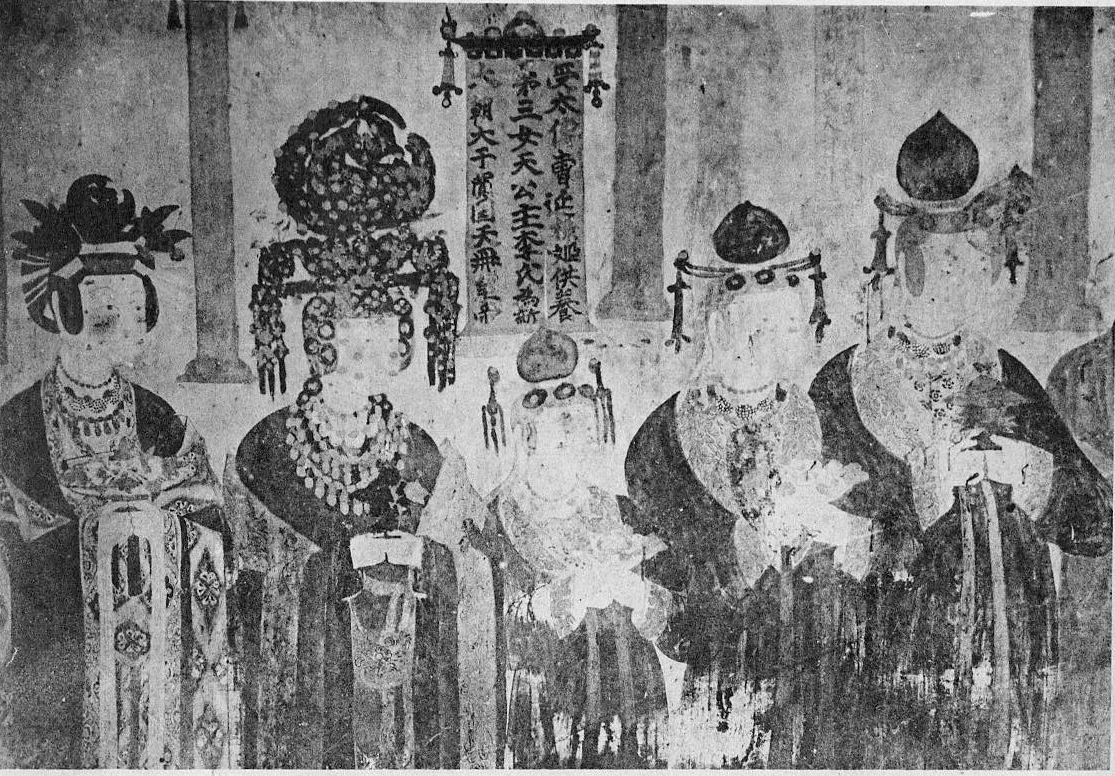 圖11   原田淑人，《西域發現繪畫中所見之服飾研究》（東京：東洋文庫，1925），圖版八2「敦煌千佛洞第七十四號洞壁畫之局部（依據佩利奧之『敦煌』）」-圖片