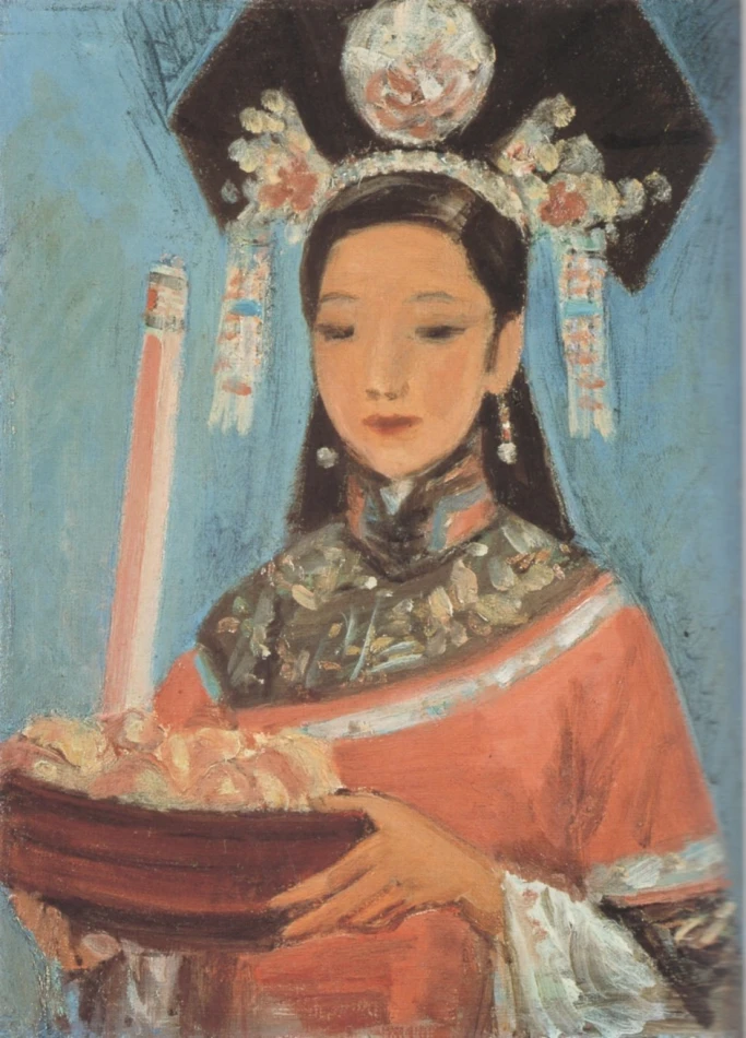 圖15  藤島武二，〈麻姑獻壽〉，油彩、畫布，1937，東京國立近代美術館典藏。收錄於河北倫明，《日本近代絵画全集3巻．藤島武二》，東京：講談社，1963-圖片