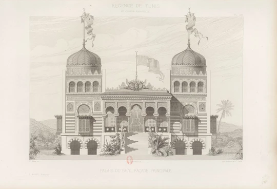 圖13  巴黎的巴爾杜宮建築立面，1867年由阿爾弗雷德．夏彭（Alfred Chapon）設計。（Meddeb 2014）-圖片