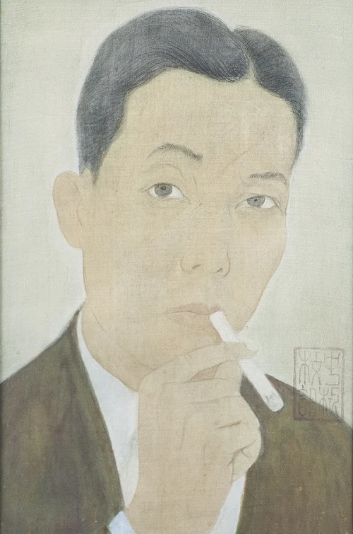 圖1 梅忠恕（1906-1980），〈自畫像〉，淡彩、絹，29 x 20cm，1940，Mai Lan Phuong典藏 © Association Mai-Thu Suite-圖片