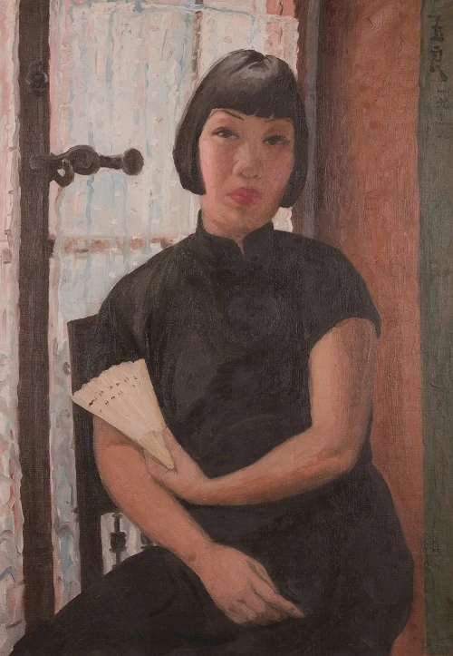 圖2 潘玉良（1895-1977），〈執扇自畫像〉，油彩、畫布，91 x 64cm，1939，安徽博物院典藏
 © Anhui Museum-圖片