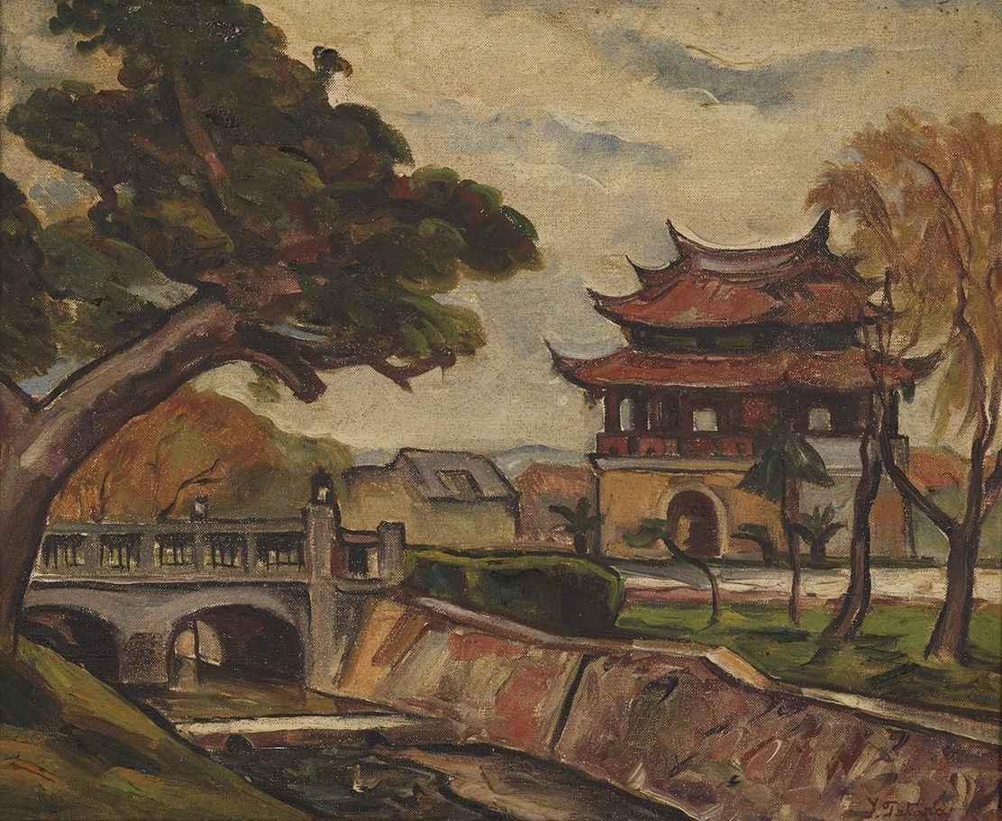 圖7 多多羅義雄，〈臺灣風景（新竹東門城）〉，1935，福岡市美術館典藏-圖片