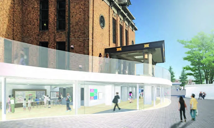 京都市美術館整建，CG模擬圖，坡道廣場與地下大廳的配置娛樂設施。©青木淳-圖片