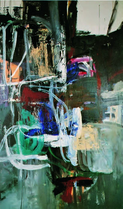 《無題》，1993，壓克力、棉布，180×103cm。-圖片