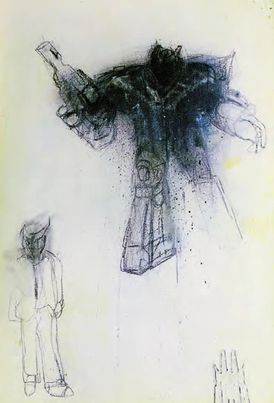 《未來客9809》局部，1998，壓克力、炭筆、棉布，140×200cm。-圖片