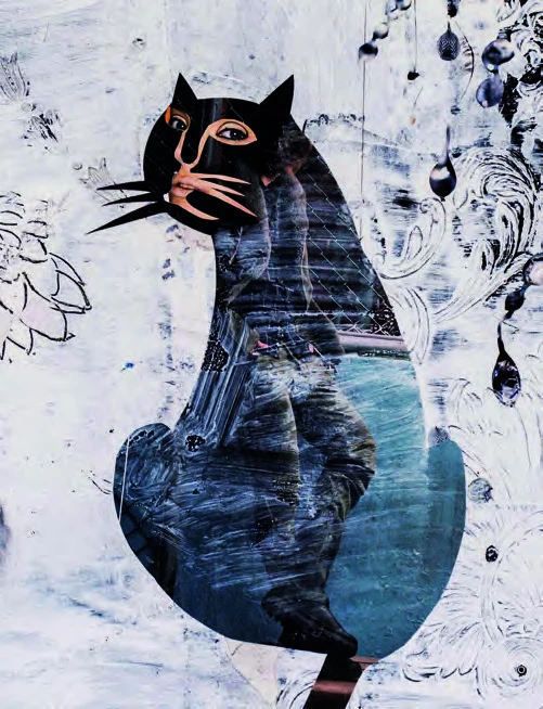 《回眸一看》局部，2018，綜合媒材、畫布，55×55cm。-圖片