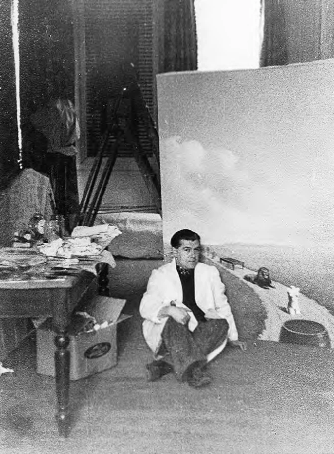 正在創作《青春圖解》（La jeunesse illustrée）的賀內．馬格利特，倫敦，1937年， 私人收藏，Courtesy Brachot Gallery, Brussels。-圖片