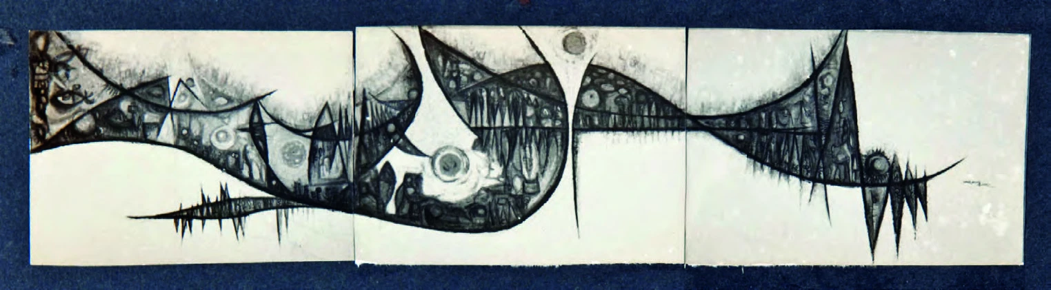 點擊觀看大圖-1964年第八屆東方畫展其中一件三拼作,當時簽名處與典藏品在不同處。©黃潤色 1964年第八屆東方畫展其中一件三拼作,當時簽名處與典藏品在不同處。©黃潤色-圖片