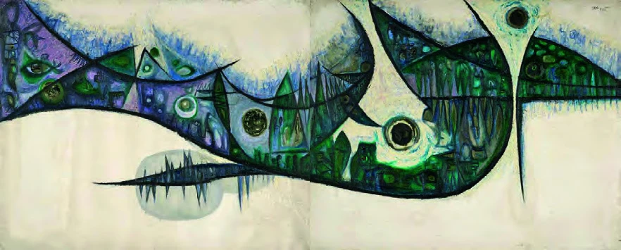 點擊觀看大圖-黃潤色,《作品64-B》,1985年,75×94cm(×2),北美館典藏。 黃潤色,《作品64-B》,1985年,75×94cm(×2),北美館典藏。-圖片