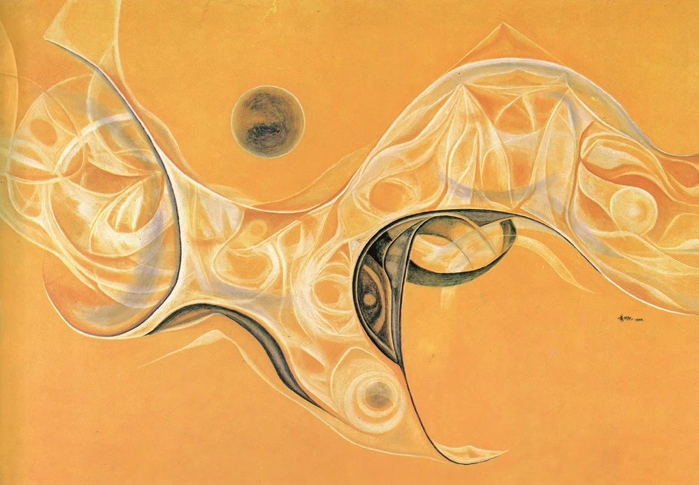 點擊觀看大圖-1983年《作品83Q》(110×158cm)參展本館1984年「國內現代畫家開館後聯展」©黃潤色 1983年《作品83Q》(110×158cm)參展本館1984年「國內現代畫家開館後聯展」©黃潤色-圖片