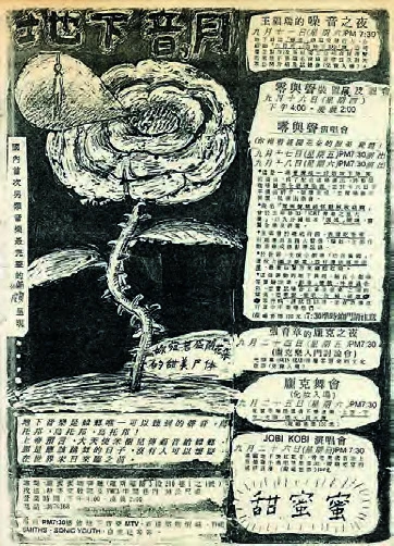 點擊觀看大圖-甜蜜蜜咖啡館舉辦「地下音月」的傳單 ©姚瑞中 甜蜜蜜咖啡館舉辦「地下音月」的傳單 ©姚瑞中-圖片