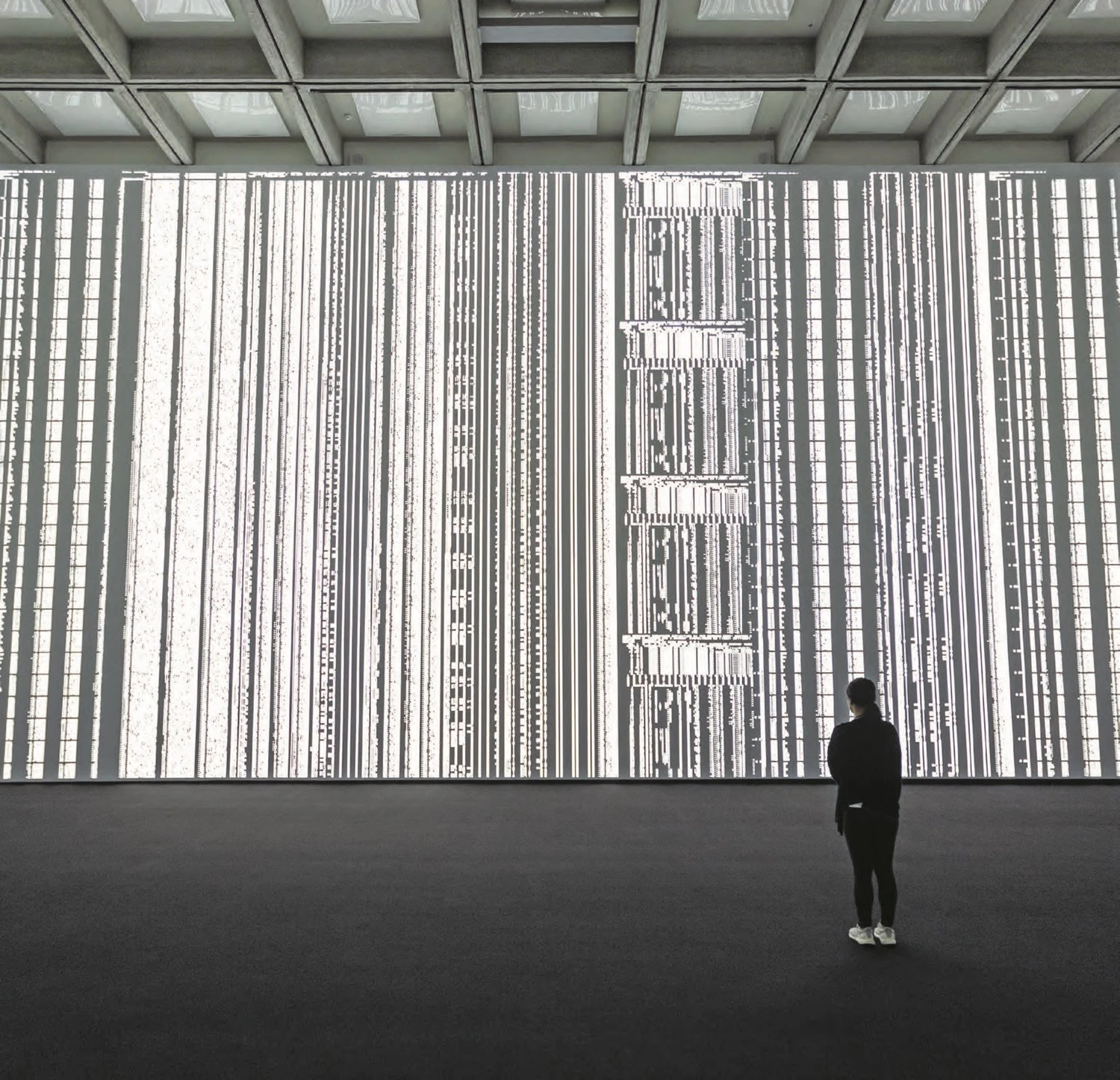 《普朗克世界「宏觀」》，2015，影音裝置，投影機、電腦、喇叭，尺寸依空間大小而定；呂國瑋攝影。©臺北市立美術館-圖片