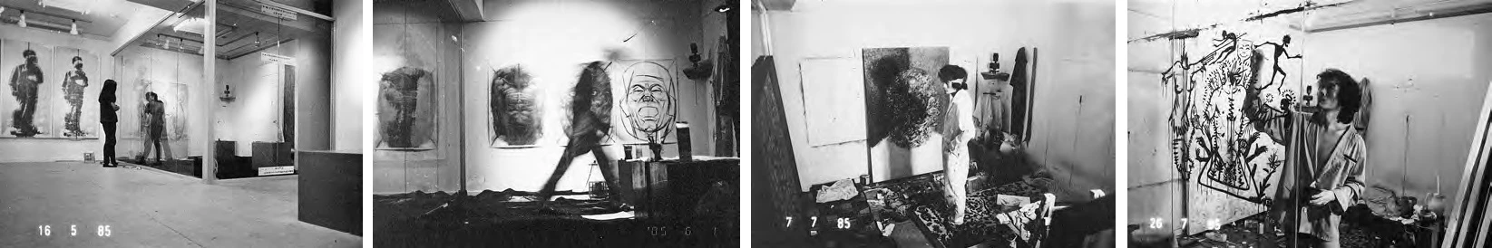 點擊觀看大圖-林鉅個展「純繪畫實驗閉關90天」於台北嘉仁畫廊,1985;林啟南攝影。©林鉅 林鉅個展「純繪畫實驗閉關90天」於台北嘉仁畫廊,1985;林啟南攝影。©林鉅-圖片