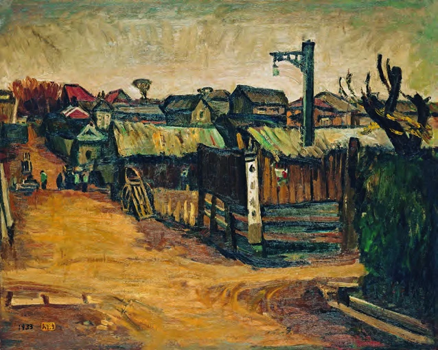 點擊觀看大圖-洪瑞麟,《日本貧民窟》,1933,油彩、畫布,73×91.5cm,臺北市立美術館收藏。 洪瑞麟,《日本貧民窟》,1933,油彩、畫布,73×91.5cm,臺北市立美術館收藏。-圖片