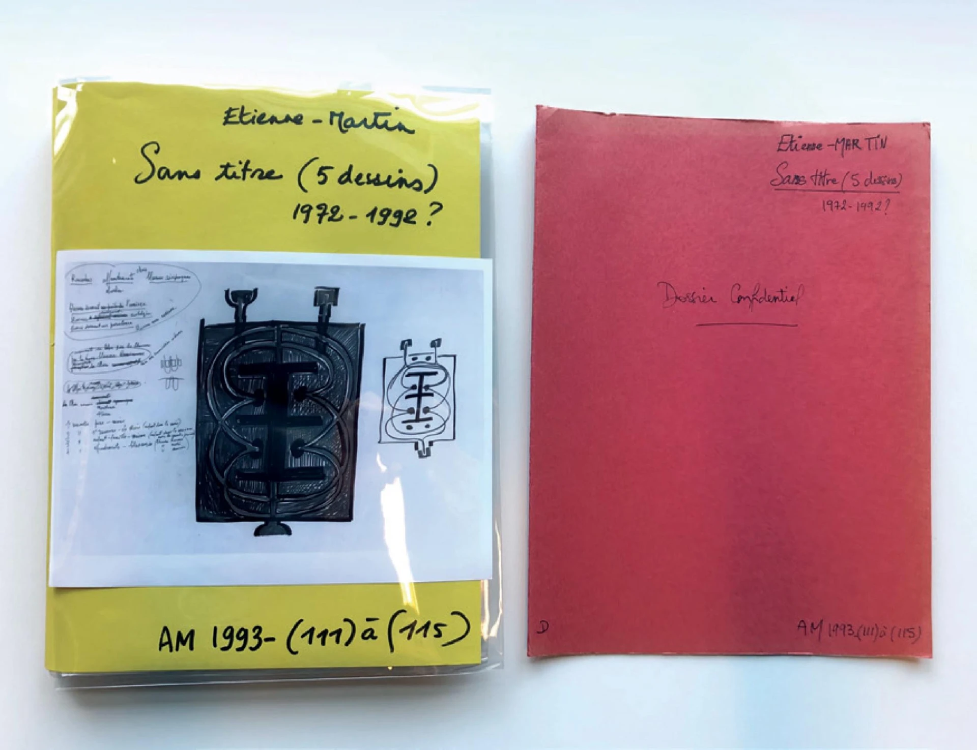 法國藝術家艾坦爾—馬汀（Etienne-Martin）《無題（五件素描作品）》（AM 1993 - 111 à 115）的藝術典藏作品資料 ©Yuan-Chih Keith CHENG-圖片