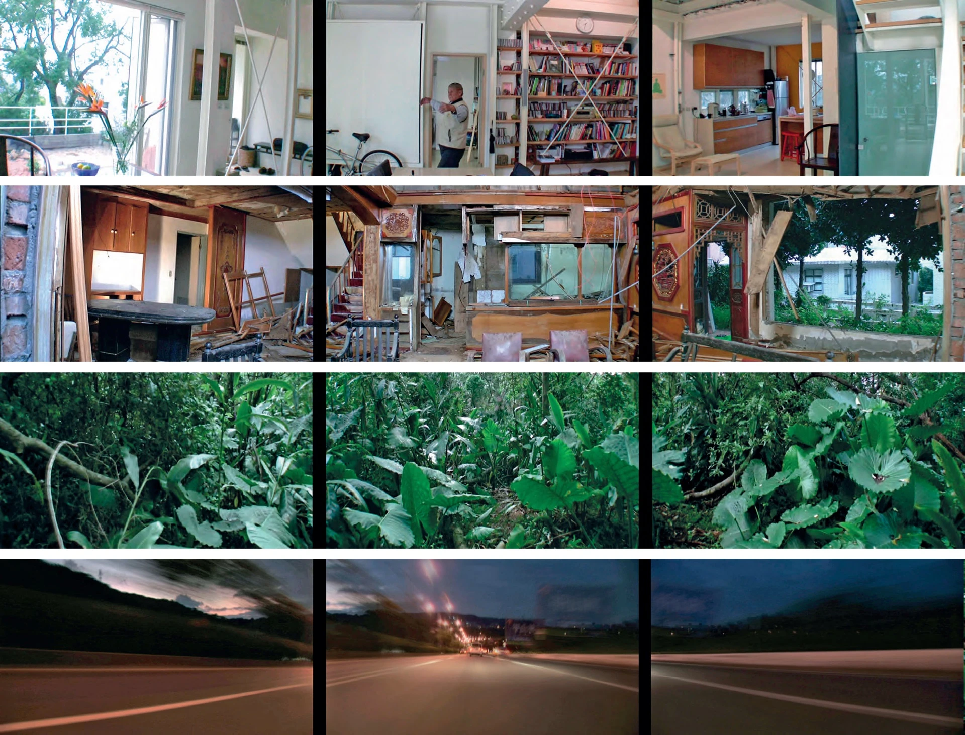 袁廣鳴，《逝去中的風景──經過》，2007，三頻道錄像裝置，9'40-圖片