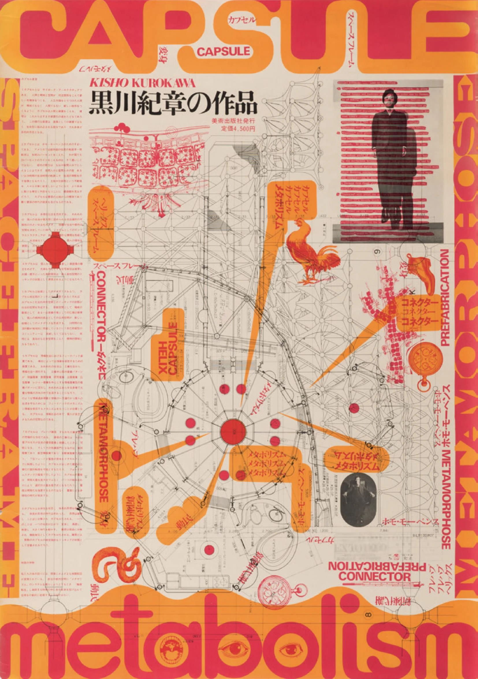 黑川紀章作品：居住單元、代謝主義、空間桁架、蛻變 ，粟津潔（藝術家），1970；香港M+博物館提供。-圖片