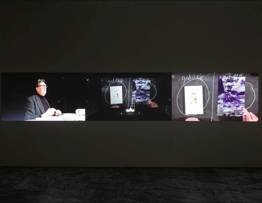 《顛動地球》，劇場式講座影片，由芙雷德莉克．阿伊-杜 亞蒂、布魯諾．拉圖演繹，2019年12月7日於法國南特亞蒙迪劇院的公開場合拍攝，片長1小時12分。臨界區公司製作。-圖片