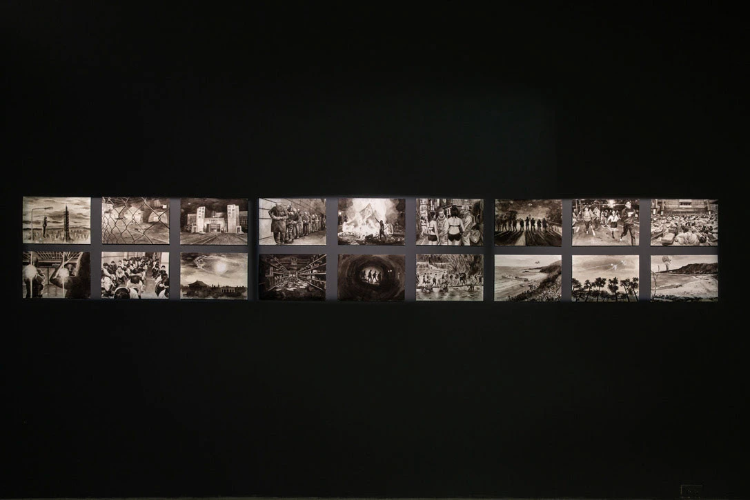 洪子健，《我的敵人的敵人是我的朋友》（分鏡圖），2020，水彩、法國設計紙180磅，18幅，每幅27.5×39.5cm。繪圖：陳瀅如。-圖片