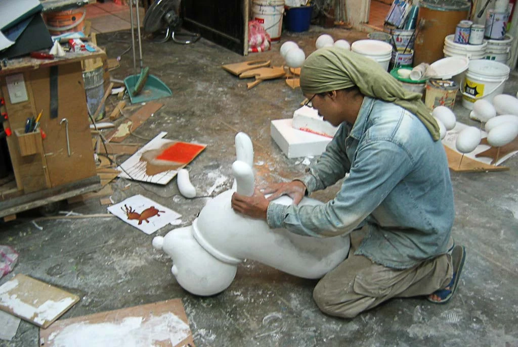 製作FRP保麗龍模型之工作照-圖片