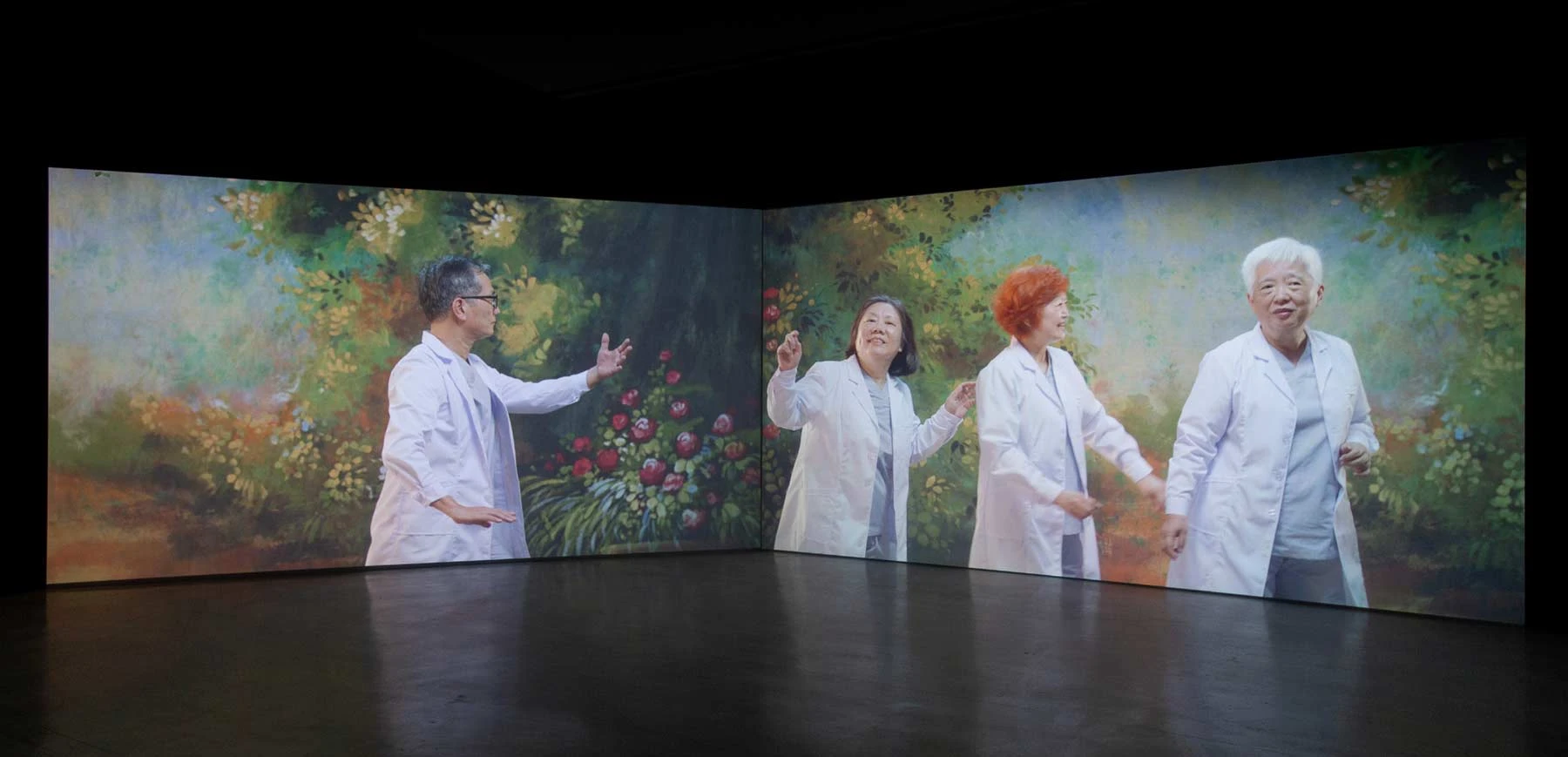 《夢桃》，2019，雙頻道錄像，30分鐘-圖片