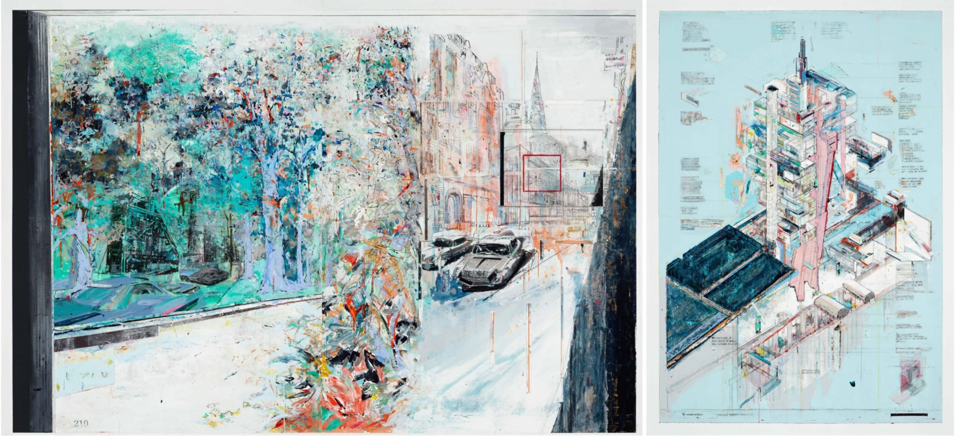 《Landscape 134》，2018，壓克力顏料、綜合媒材、畫布，170×362cm-圖片