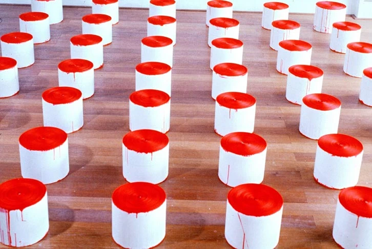 李銘盛，《紙是樹的延伸 人的生命，生活是紙的延伸A》，台灣泥雅畫廊，1991；李銘盛提供-圖片