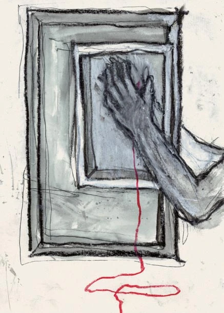 《窗的另一邊》，2005，不透明水彩、水性蠟筆、水性墨、紙本，23.9×17cm；Courtesy: Kenji Taki Gallery, Nagoya/Tokyo-圖片