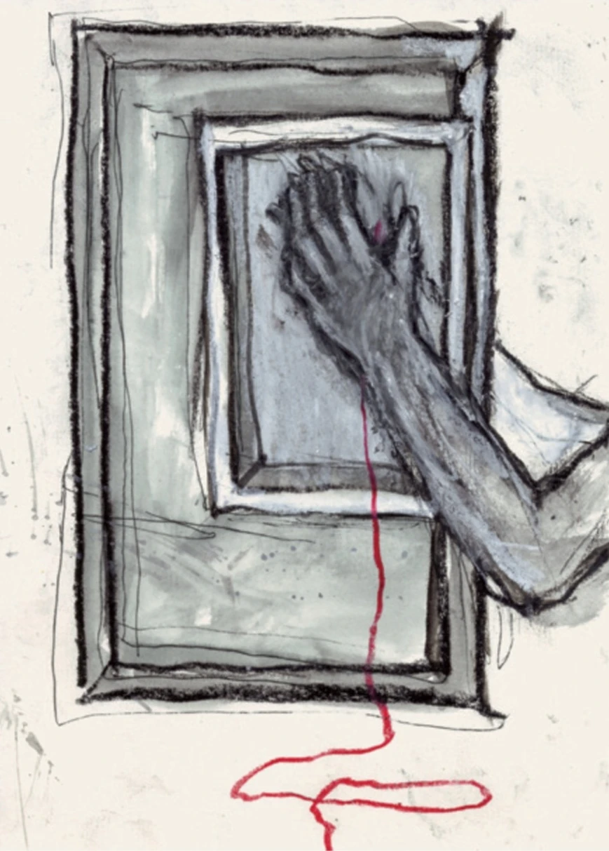 《窗的另一邊》，2005，不透明水彩、水性蠟筆、水性墨、紙本，23.9×17cm；Courtesy: Kenji Taki Gallery, Nagoya/Tokyo-圖片