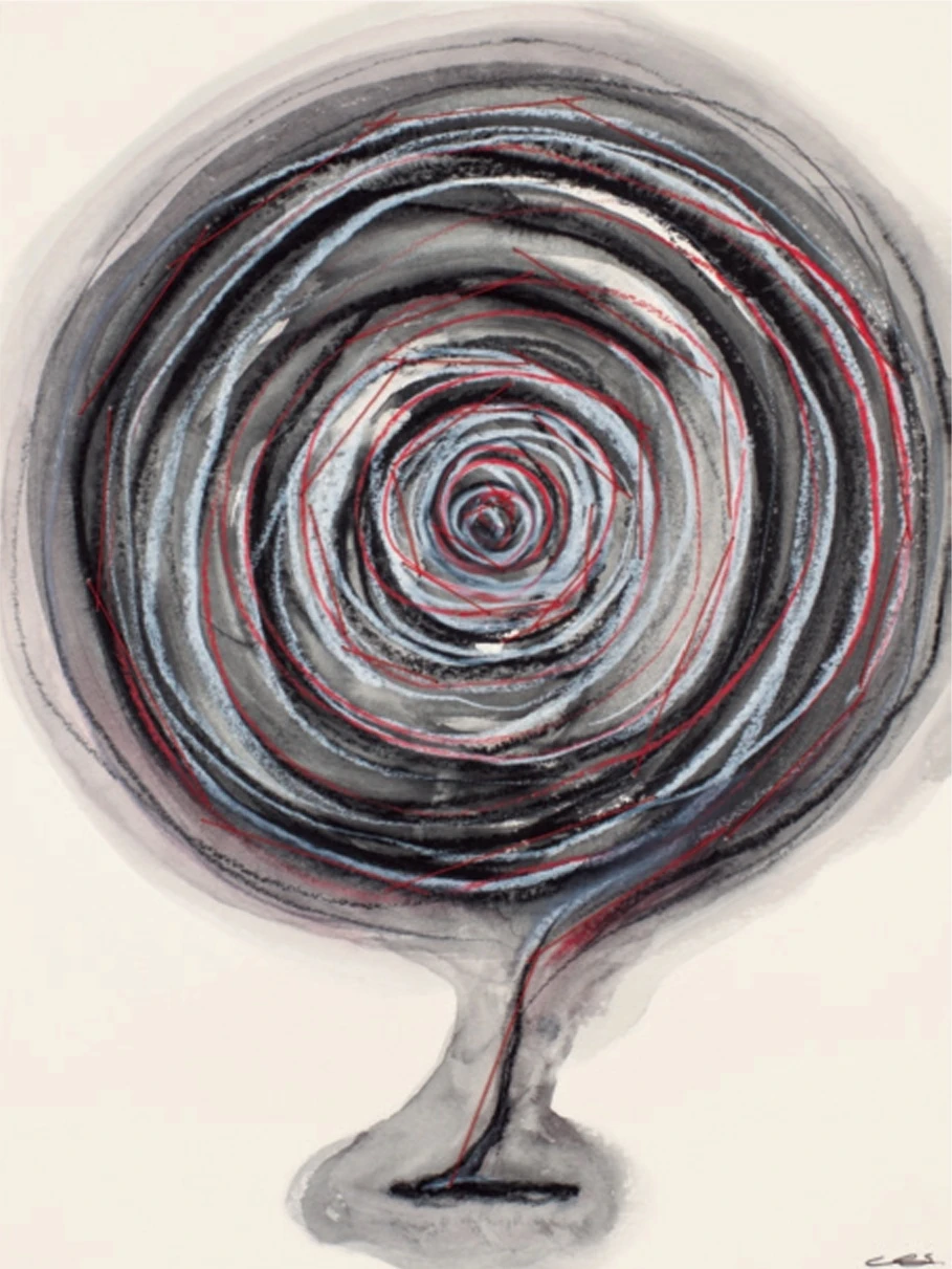 《找尋母親》，2019，水性蠟筆、水性墨、線、紙本，40×30cm；Courtesy: Kenji Taki Gallery, Nagoya/Tokyo-圖片