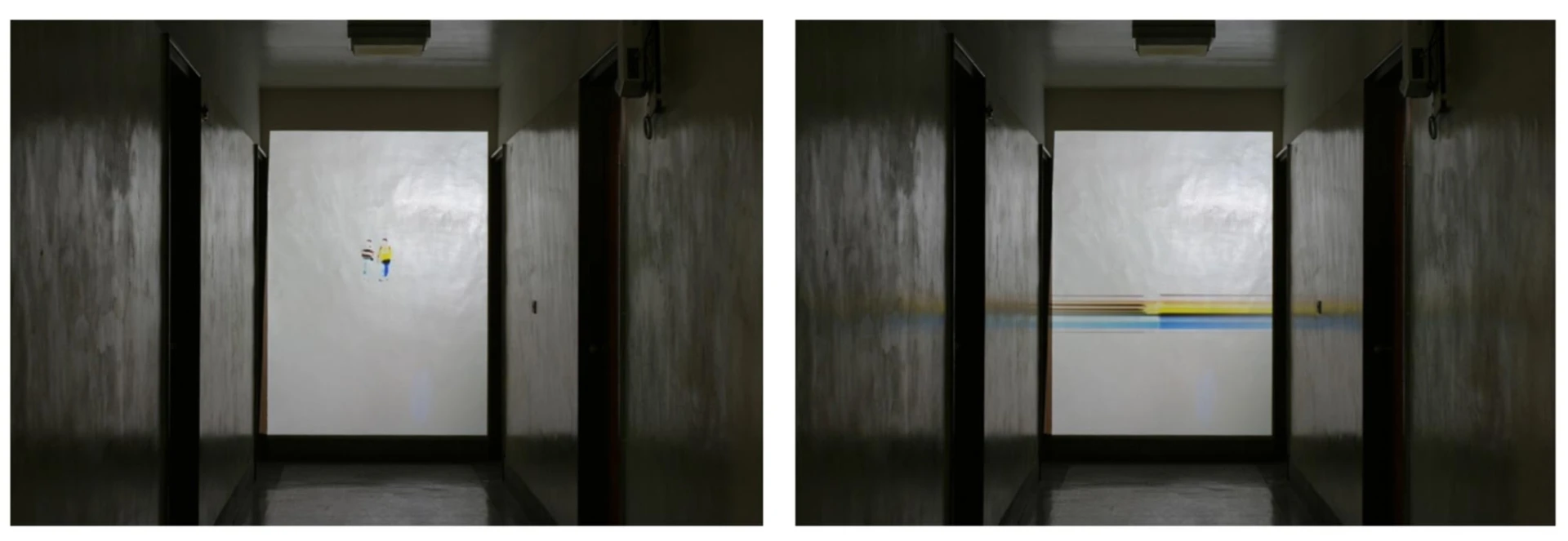 《曾經通過的片刻》，2005，單頻道錄像；「當代公民」於台北蘭州派出所展場一景-圖片